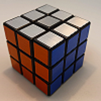 A picture of a Rubix cube at 100 by 100 pixels reslution