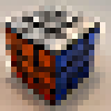 A picture of a Rubix cube at 20 by 20 pixels reslution