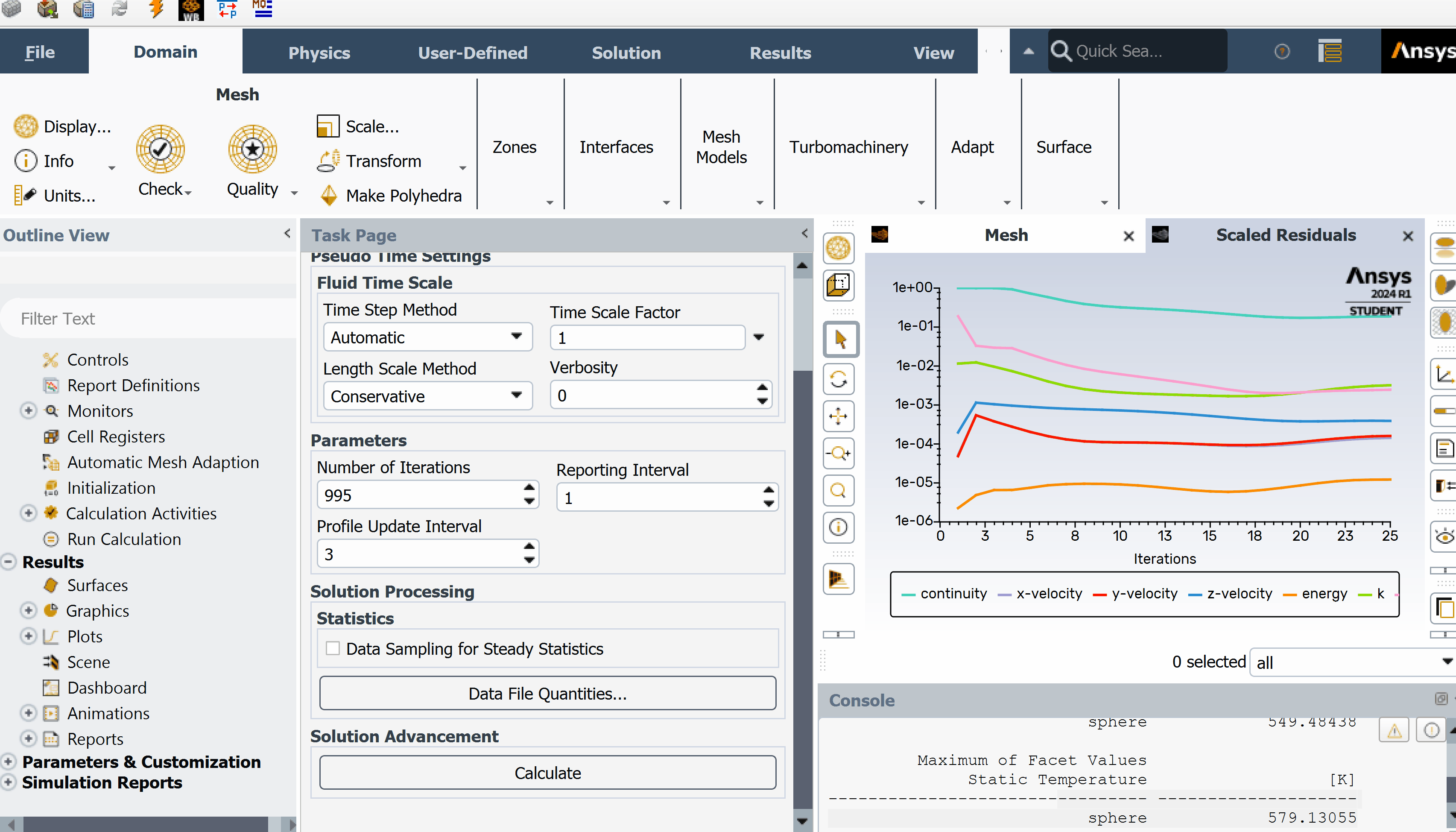 Extracting temperature data in Fluent